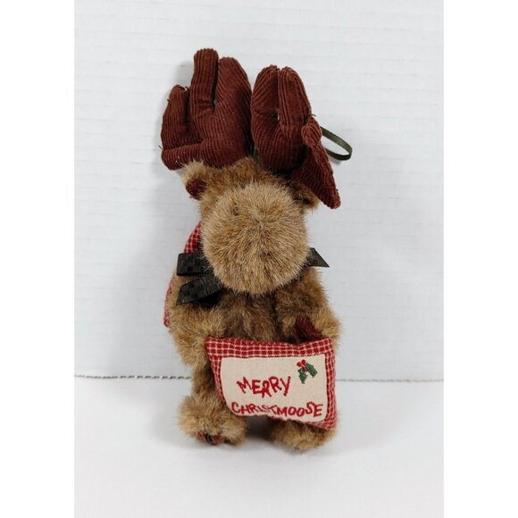 Boyds Bears Mini Plush Moose Ornament Merry Christmoose #562723 Jointed 6" - Picture 1 of 5